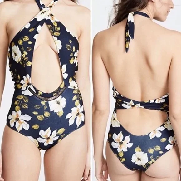 Beach Riot x Stone Cold Fox Paige Floral Print Cut Out Swimsuit Sz XS NWT - Picture 10 of 10